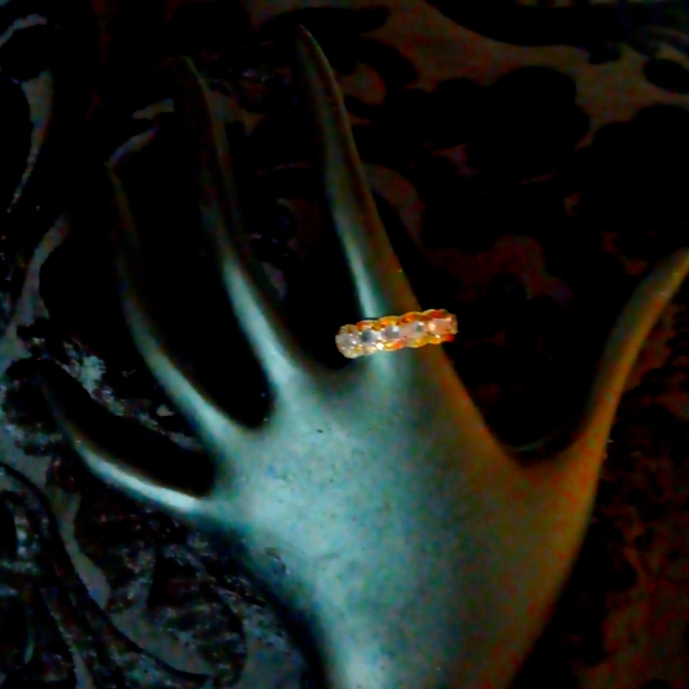 NEW SaphireTanzanite Eternity Ring Chanel Set Golden Saphires - Picture 9 of 9